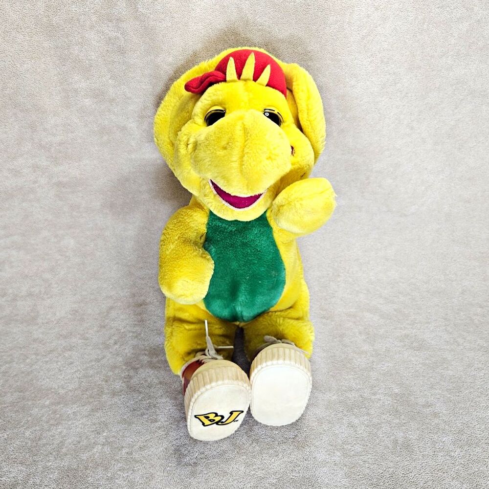Vintage 1994 BJ. Barney & Friends Yellow Dinosaur 13” Plush Unmarked Tag